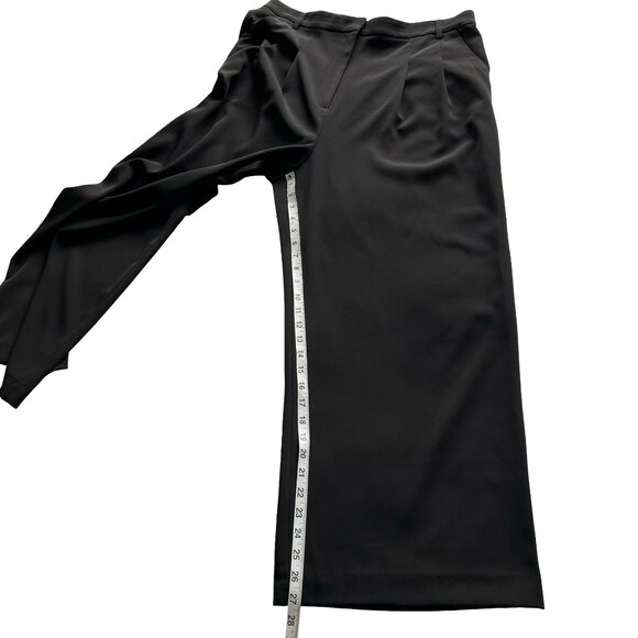 Wide Leg Pants. Black Trouser, High Waist,Pleated. Elastic waistband. Size 14. - Picture 12 of 14